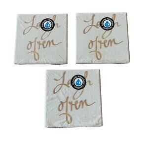 Life Is Beautiful Laugh Often Coasters Set‎ of Three Naturally Absorption